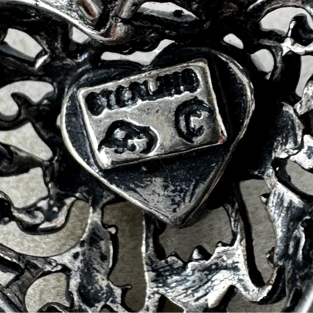 Vintage Sterling Silver southwestern Turquoise Heart Etched Floral Pendant - Picture 5 of 6